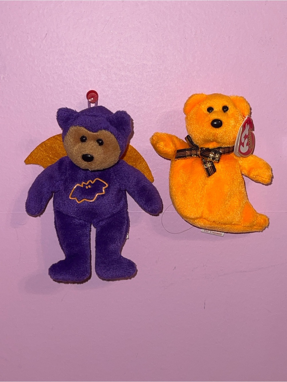 Halloweenie beanies babies keychain clip ty plush bear ghost Halloween lot set